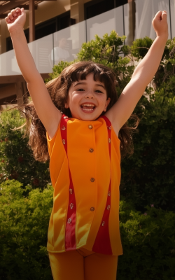 ילדה קופצת משמחה